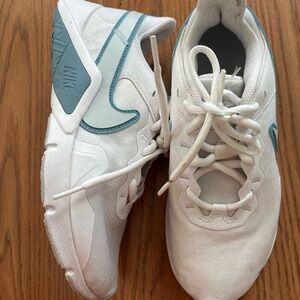 Nike White and Teal Athletic Shoes